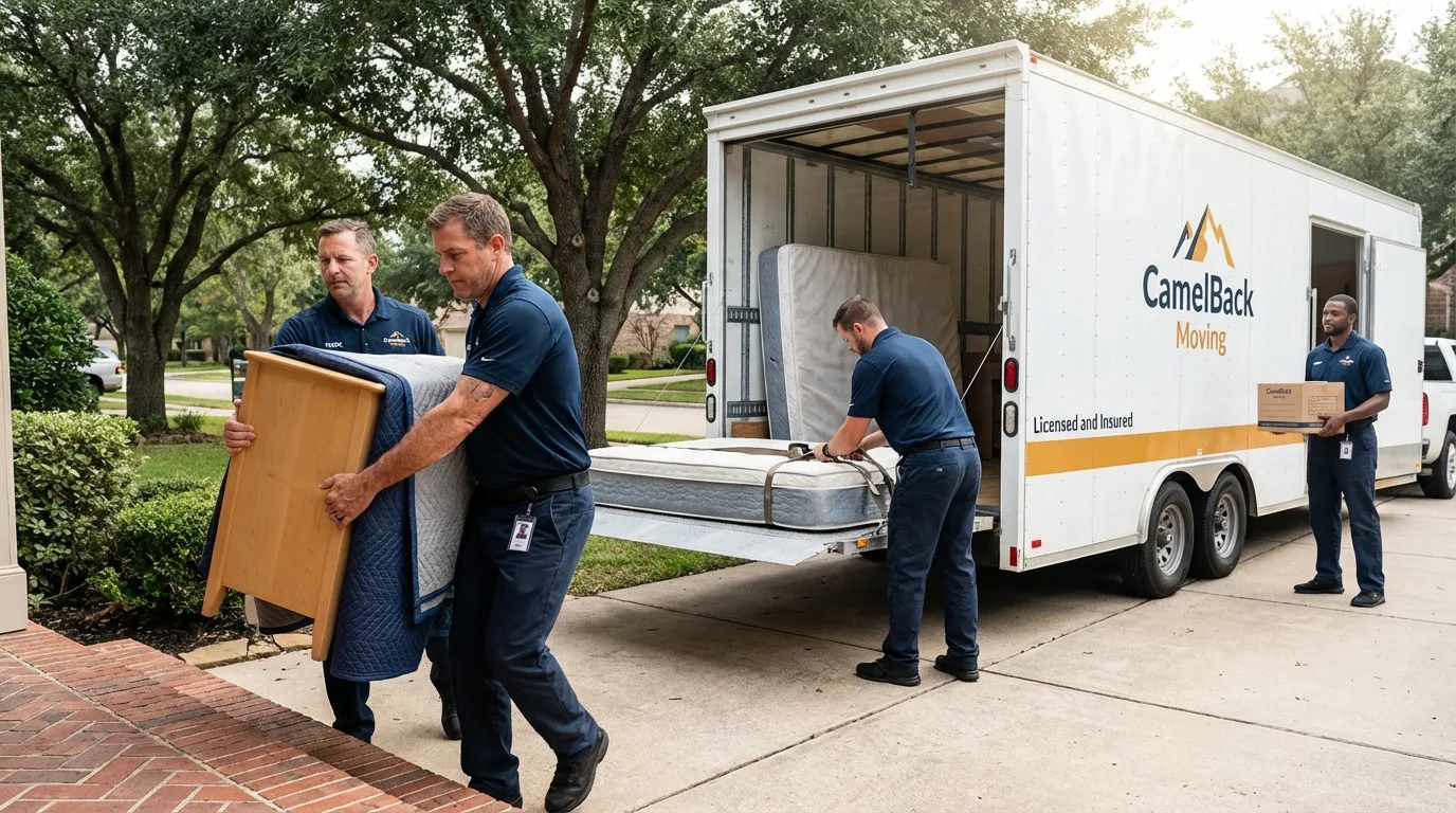 Crew loading residential truck for cross-state move from Salem, VA